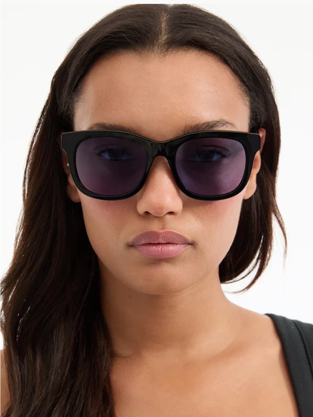Veronica Beard NWT Jane Sunglasses Black Frames Blue Lenses Selima Optique $298 - Picture 3 of 6